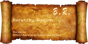 Beretzky Rodion névjegykártya